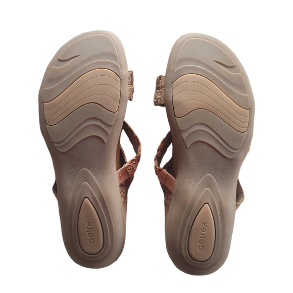 Aetrex Brielle slip-on sandals flat women shoes size 8.5 memory foam - Picture 5 of 6